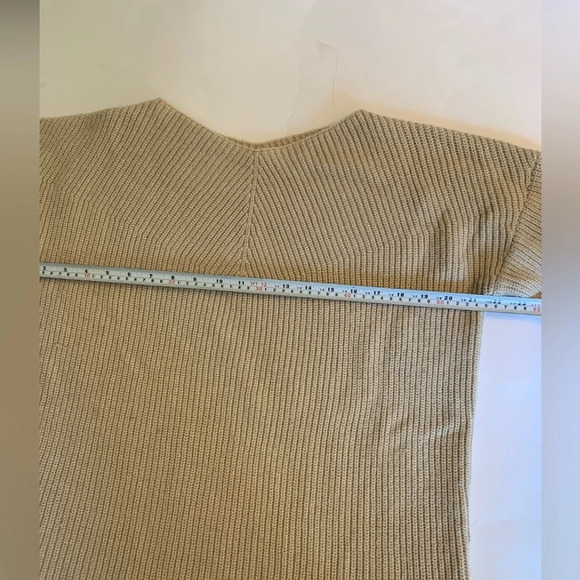 Oak and Fort oversize off the shoulder  sweater in beige size XS - Picture 6 of 7